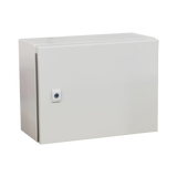 Gabinete de Acero IP66 Uso en Intemperie (400 x 300 x 300 mm) con Placa Trasera Interior Metálica y Compuerta Inferior Atornillable (Incluye Chapa y Llave T). Ideal para Centros de Carga y Tableros de Control.