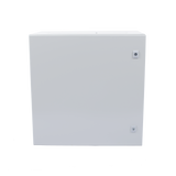 Gabinete de Acero IP66 Uso en Intemperie (600 x 600 x 300 mm) con Placa Trasera Interior Metálica y Compuerta Inferior Atornillable (Incluye Chapa y Llave T).