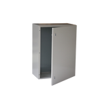 Gabinete de Acero IP66 Uso en Intemperie (600 x 800 x 300 mm) con Placa Trasera Interior Metálica y Compuerta Inferior Atornillable (Incluye Chapa y Llave T).