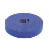 Cinta de Contacto Autoadherente Color Azul / 1.6 cm x 25 metros / Espalda con Espalda (Gancho y Bucle)