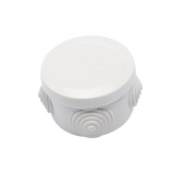 Caja Derivación-Conexión de Plástico Circular con 4 Glándulas de Goma (70 diámetro X 48 alto mm). Para Instalaciones Comerciales,  Residenciales e Industriales. Cerrado a Presión.