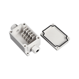 Caja de Conexión Exterior con Conexión Lateral para 4 Líneas (doble tornillo). Incluye Glándulas.