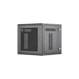 Gabinete PanZone de Montaje en Pared, de 19in, Puerta Ventilada, 12 UR, 635mm de Profundidad, Color Negro