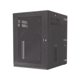 Gabinete PanZone de Montaje en Pared, de 19in, Puerta Ventilada, 18 UR, 762mm de Profundidad, Color Negro