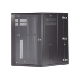Gabinete PanZone de Montaje en Pared, de 19in, Puerta con Ventana de Seguridad, 18 UR, 762mm de Profundidad, Color Negro