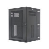 Gabinete PanZone de Montaje en Pared, de 19in, Puerta Ventilada, 18 UR, 635mm de Profundidad, Color Negro