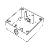Caja Cuadra de 3/4" a Prueba de  Intemperie/ Cuenta con 2 salidas.