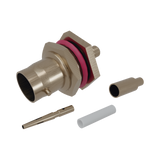 Conector BNC Hembra/ Chasis en D-Plano de Anillo Corto/ RG-174, RG-316, Níquel/Oro/Teflón.�??
