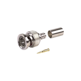 Conector BNC Macho, en 75 Ohm, Anillo Plegable para RG-59/U, 62A, Níquel/ Oro/ Delrin.