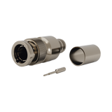 Conector BNC Macho en 75 Ohm, Anillo Plegable para Cable RG-11/U Grupo R1, Níquel/ Oro/ Teflón.