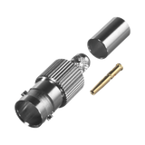 Conector BNC Hembra de Anillo Plegable para Cable COMMSCOPE 735 Grupo K, Níquel/ Oro/ Teflón.