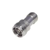Adaptador en Línea de Conector 4.3-10 Hembra a N Hembra, Bronce Blanco/ Plata/ Teflón.