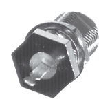 Conector F Hembra para Panel en Doble D-Plano, Borde Hexagonal, Terminal Soldable Níquel/ Estaño/ Polipropileno.