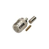 Conector N Hembra, de Anillo Plegable para Cables LMR-240, RG-8/X, 9258, Niquel/Oro/Teflón.