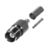Conector TNC Hembra de Anillo Plegable para Cables PROFLEX, Grupo P, Níquel/ Oro/ Delrin.