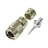 Conector TNC Macho de Rosca para Cable RG-59/U, Grupo D, Níquel/ Plata/ Teflón.