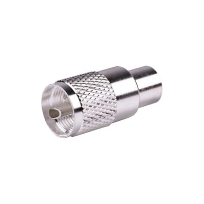 Conector UHF Macho (PL-259) para Cables RG-8/U, RG-8U-SYS, 8237, 8267, 8268, 9913, CTN-400, 7810, 8214, 7810A, RFLASH-1113, LMR-400, Plata )/ Plata/ Teflón.