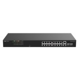 Switch PoE+ no Administrable, Hasta 120 Watts, Ideal para CCTV, 16 Puertos PoE +10/100, 2 Uplinks Gigabit y 2 SFP COMBO