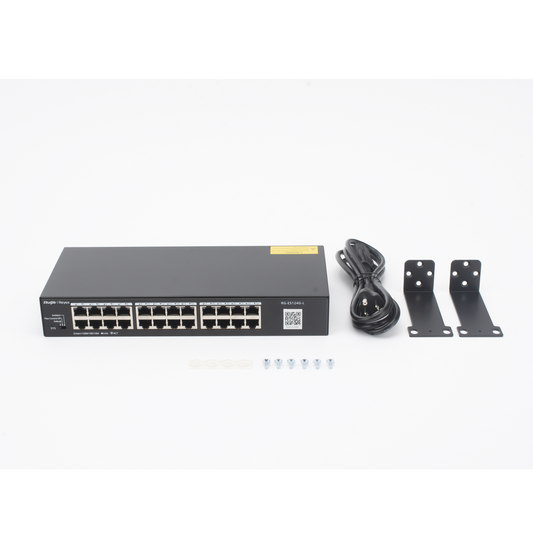 Switch no administrable, con 24 puertos Gigabit, Visible en la Topología