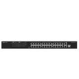 Switch PoE+ no Administrable, hasta 180 Watts Ideal para CCTV, 24 Puertos 10/100 PoE+, 2 Uplinks Gigabit (1 SFP COMBO)