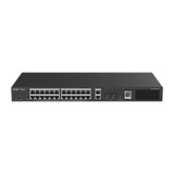 Switch Smart PoE con 24 puertos Gigabit PoE 802.3af/at + 2 SFP para fibra 1Gb, gestión gratuita desde la nube, 370w