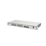 Switch Administrable Capa 2+ Plus, con 24 puertos Gigabit, 4 puertos SFP+ para fibra 10Gb, gestión gratuita desde la nube.