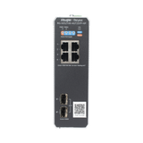 Switch Industrial PoE+ hasta 180 watts , Ideal para temperaturas Extremas y protección contra descargas, 1 puerto PoE++ 60W y 3 puertos PoE+ 30W, 2 SFP Uplink