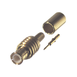 Conector MCX Macho en Línea, de Anillo Plegable en Cable RG-174/U, Oro/ Oro/ Teflón.