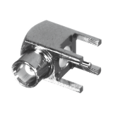 Conector MCX Hembra en Ángulo Recto para Montaje en PCB, Oro/ Oro/ Teflón.
