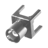 Conector MCX Hembra de Montaje Vertical para PCB con Terminal y 4 Patas, Oro/ Oro/ Teflón.