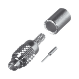 Conector MMCX Macho de Anillo Plegable para RG-178, BELDEN 83265, Grupo A, Oro/ Oro/ Teflón.