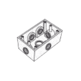 Caja Condulet FS de 3/4" (19.05 mm ) con seis bocas a prueba de intemperie.