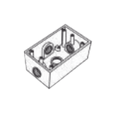 Caja Condulet FS de 1" (25.4 mm) con cuatro bocas a prueba de intemperie.