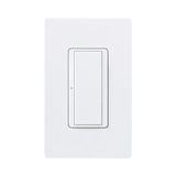 (RadioRA2) Switch on/off  RRD-8S-DV-WH de doble voltaje, un solo polo 120V/, 8A/, 1/10HP 3A en motores, apaga y enciende iluminación ó motor, NO requiere cable neutro.