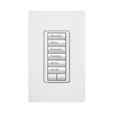 (RadioRA2) Teclado Seetouch Hibrido 6 botones, 2 botones subir/bajar, programe escenas diferentes en cada botón,puede instalarse en un interruptor de luz.