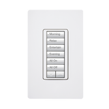 (RadioRA2) Teclado seetouch 6 botones, 2 botones subir/bajar, programe escenas diferentes en cada botón.