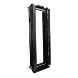 Rack de Aluminio System de 7ft x 19in, 45UR, Con organizadores verticales, conexión de tierra y accesorios de montaje