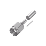 Conector SMA Macho de Anillo Plegable para Cables; RG-58/U Plenum, RG-122, Motorola Blanco, Niquel/Oro/Teflón.