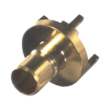 Conector SMB Jack (PIN Macho) Montaje Vertical para PCB, Base Redonda, 75 Ohm, Oro/ Oro/ Teflón.