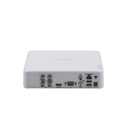 DVR 4 Canales TurboHD + 1 Canal IP / 2 Megapixel (1080p) Lite / Acusense Lite (Evita Falsas Alarmas) / Audio por coaxitron / 1 Bahía de Disco Duro / H.265+ / Salida de Vídeo Full HD