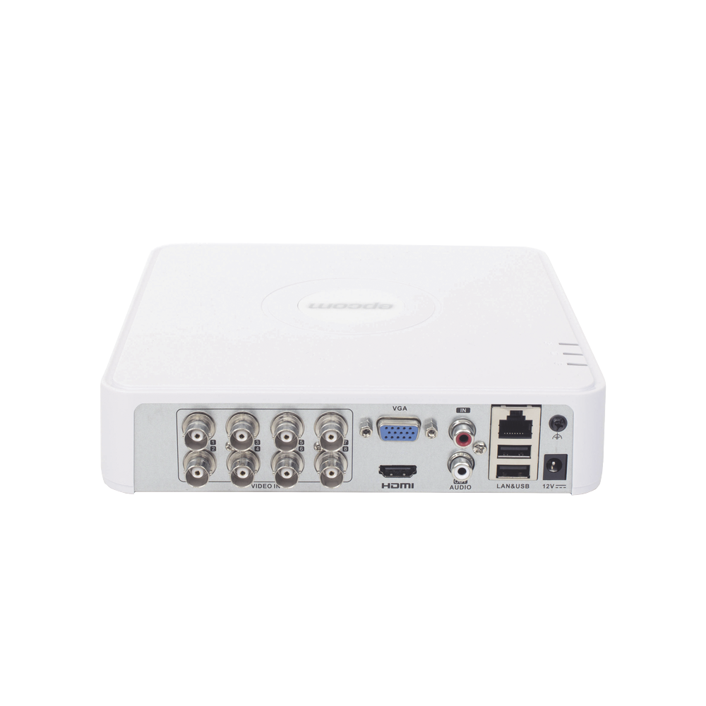 DVR 8 Canales TurboHD + 2 Canales IP / 2 Megapixel (1080p) Lite / Acusense Lite (Evita Falsas Alarmas) / Audio por Coaxitron / 1 Bahía de Disco Duro / H.265+ / Salida de Vídeo Full HD