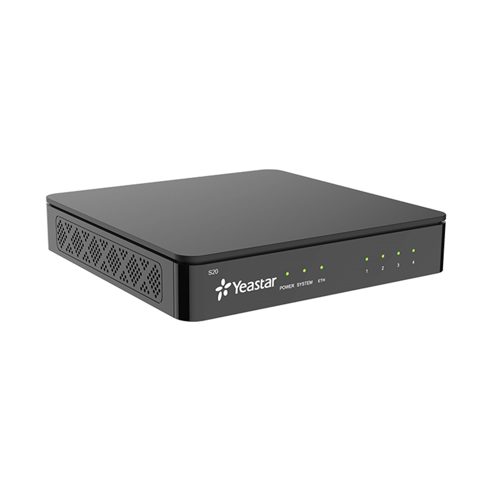 Conmutador IP SIP Yeastar para PYMES / 20 extensiones/ 10 llamadas simultaneas/ 2 puertos FXO