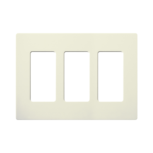 Tapa Color Blanco Biscuit para interruptor o dimmer Lutron, 3 gang, limpio y moderno