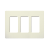 Tapa Color Blanco Biscuit para interruptor o dimmer Lutron, 3 gang, limpio y moderno