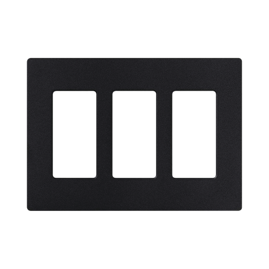 Tapa Color Blanco Negro Satin para interruptor o dimmer Lutron, 3 gang, limpio y moderno