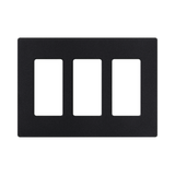 Tapa Color Blanco Negro Satin para interruptor o dimmer Lutron, 3 gang, limpio y moderno
