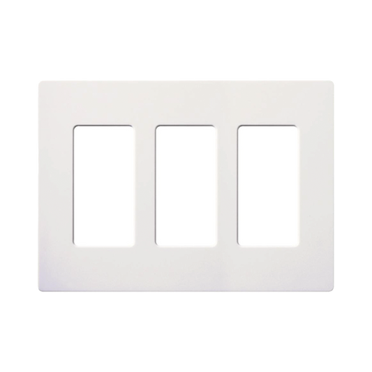 Tapa Color Blanco Snow para interruptor o dimmer Lutron, 3 gang, limpio y moderno