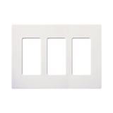 Tapa Color Blanco Snow para interruptor o dimmer Lutron, 3 gang, limpio y moderno