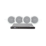 KIT de Amplificador de 120W para Rack | 4 Altavoces de Plafón de 4in | 3 - 6W | Sistema 70/100V