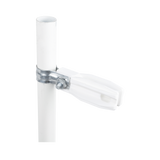 Aislador de paso o esquina de color BLANCO con abrazadera incluida de 1 Pulgada para uso en poste cerco eléctrico
